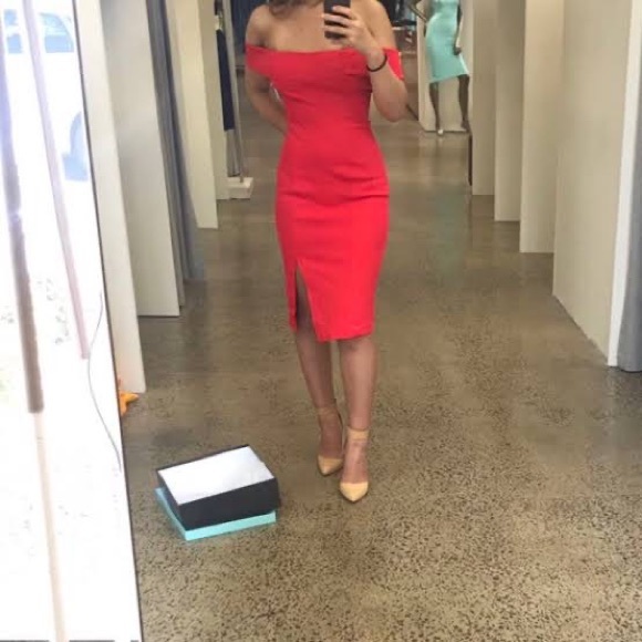 Kookai Midi Off Shoulder Dress Size 34 